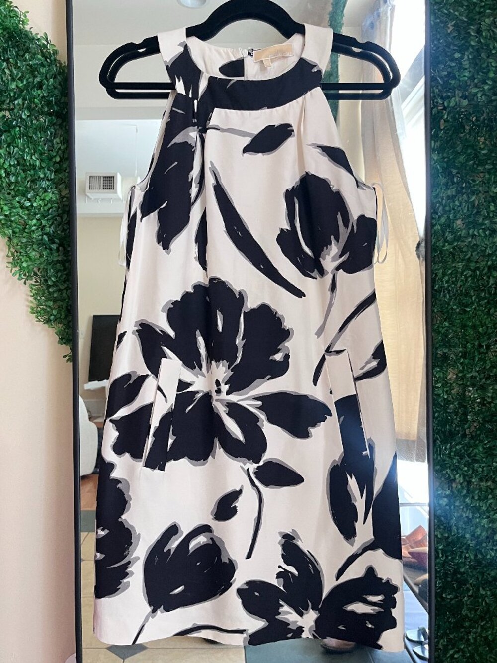 Michael Kors Silk High Neck Shift Dress